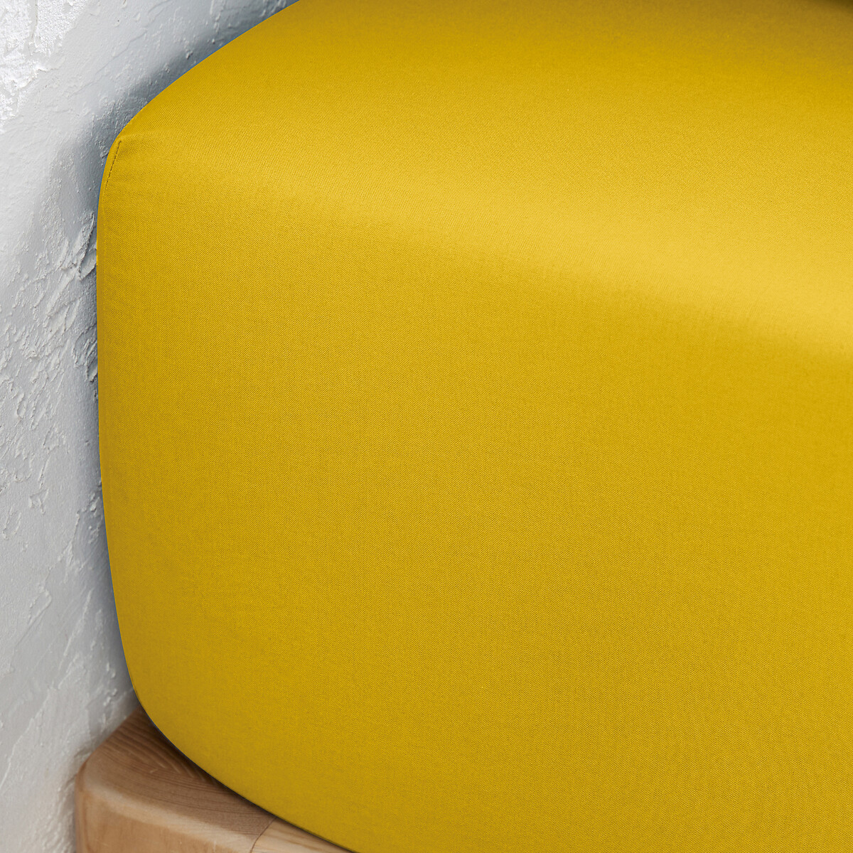LA REDOUTE INTERIEURS<br>Lençol de baixo liso em algodão lavado, dobra de 30 cm, Scenario