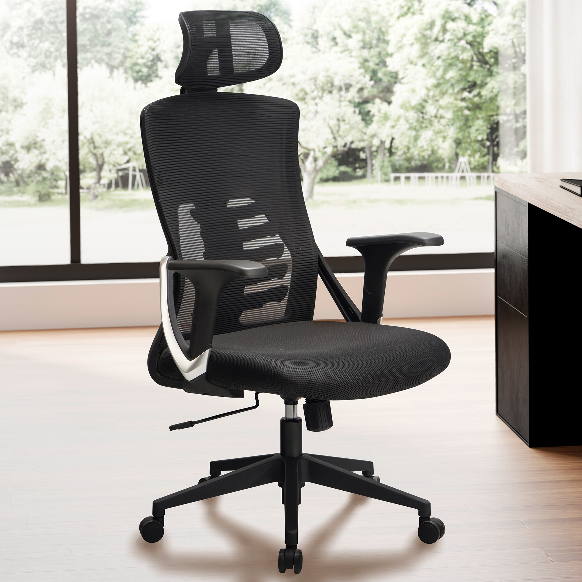 Bürostuhl FineBuy Schreibtischstuhl Mesh Schwarz Drehstuhl Ergonomisch 120 kg