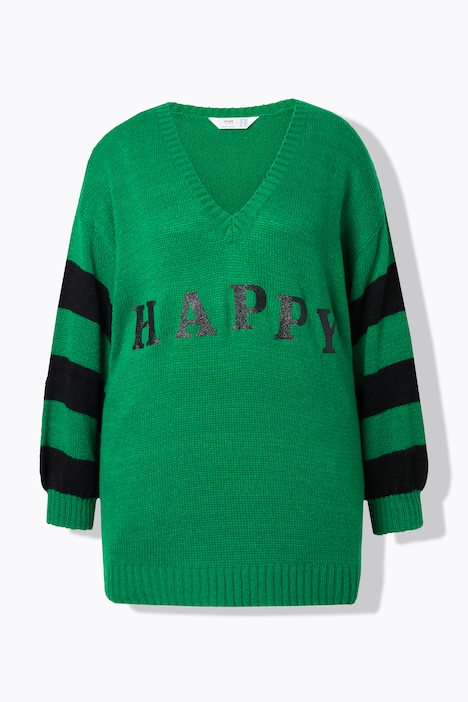 Pullover, oversized, HAPPY, Ringel-Ärmel