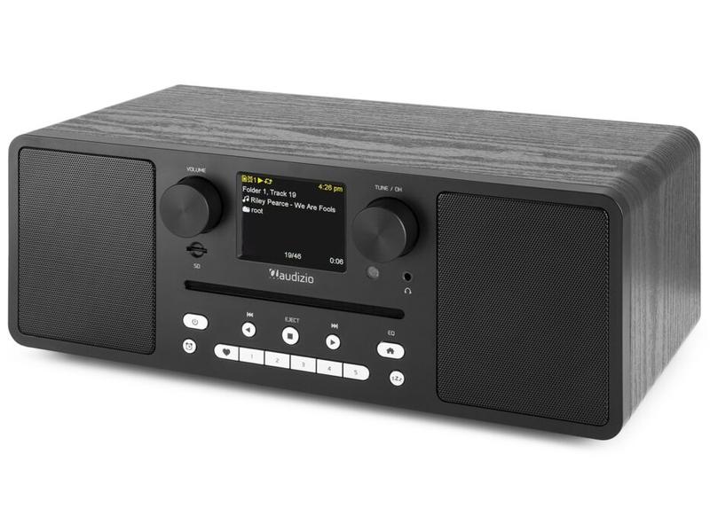 Audizio Internet Radio Naples Schwarz Digitales Musiksystem mit CD, Bluetooth, DAB - und Internetradio