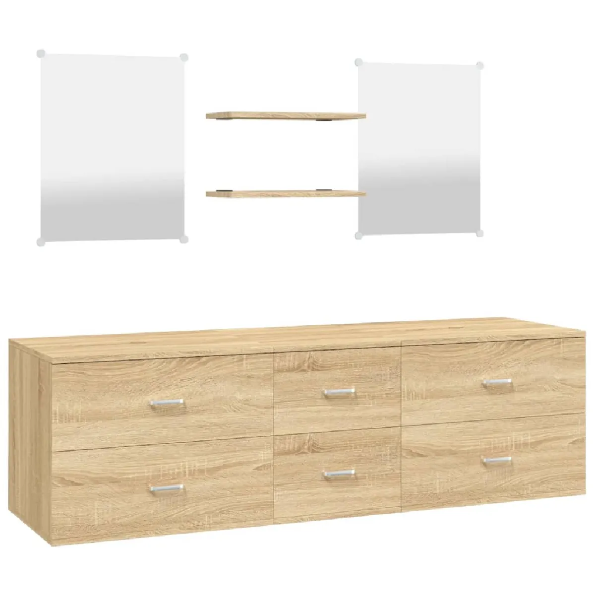 VidaXL Ensemble Salle de Bain 5 Pièces Chêne