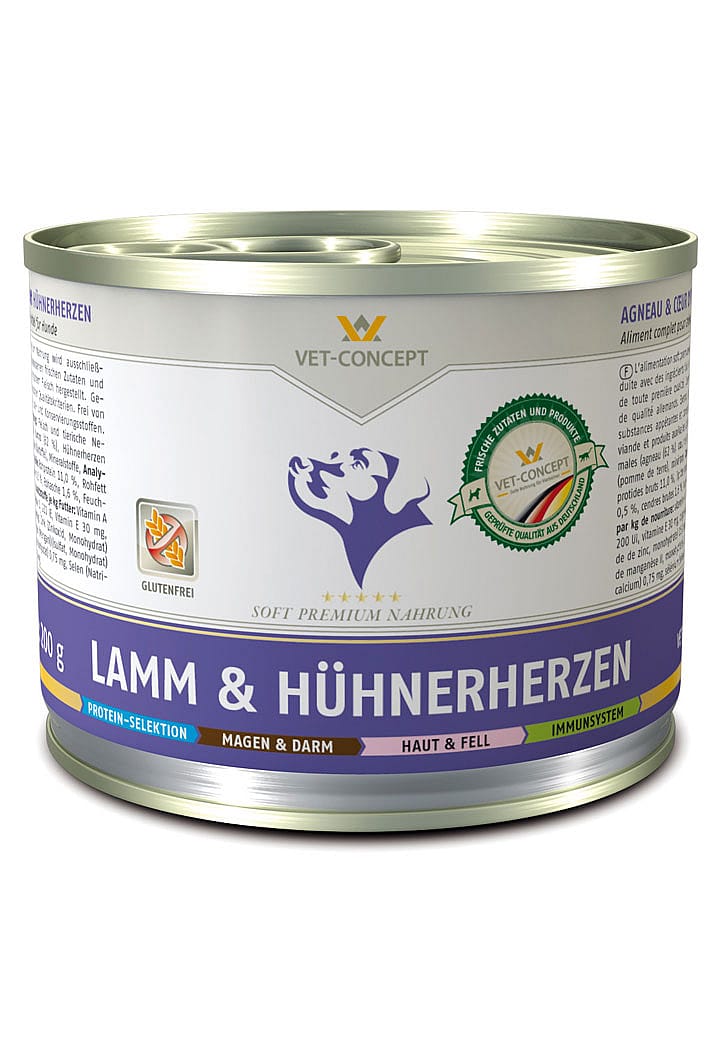 Vet-concept hondenmenu lam en kippenhart 6 x 400 gram
