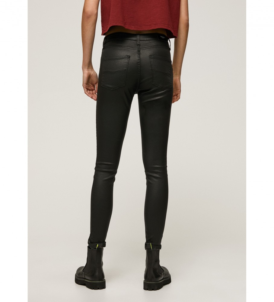 Pepe Jeans Jean Regent Fit Skinny Tiro Alto negro