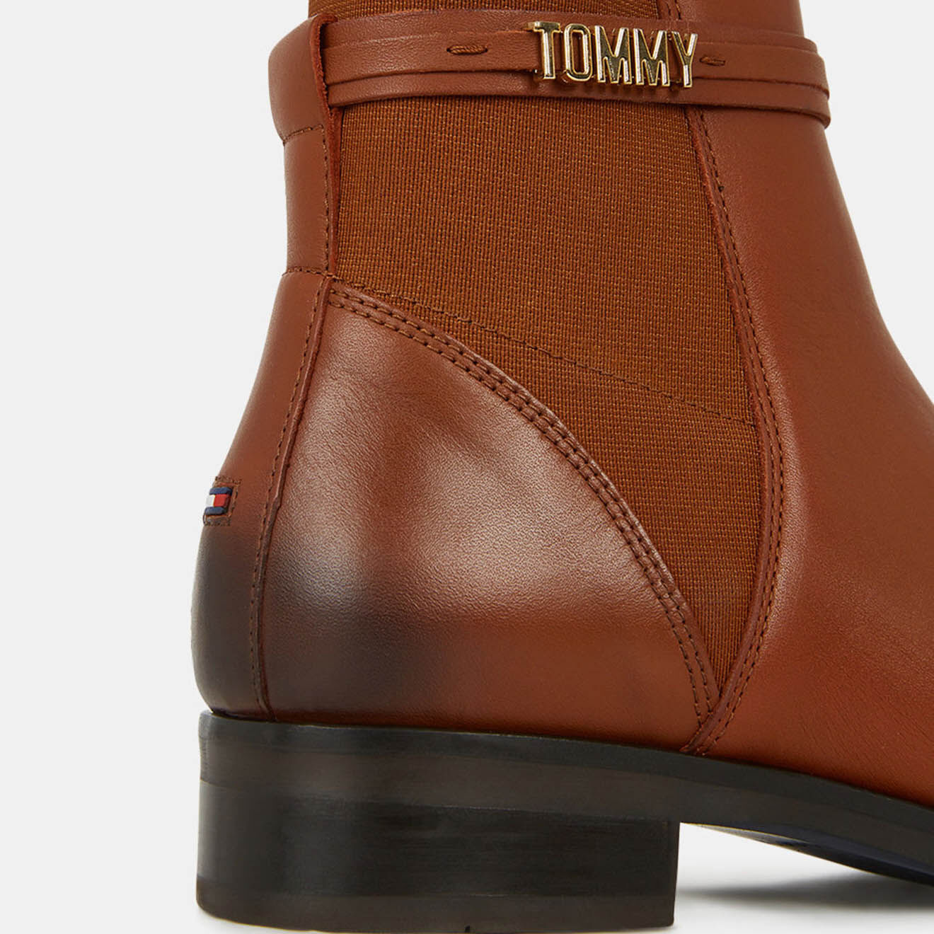 Tommy Hilfiger Bottines en Cuir Brandi cognac