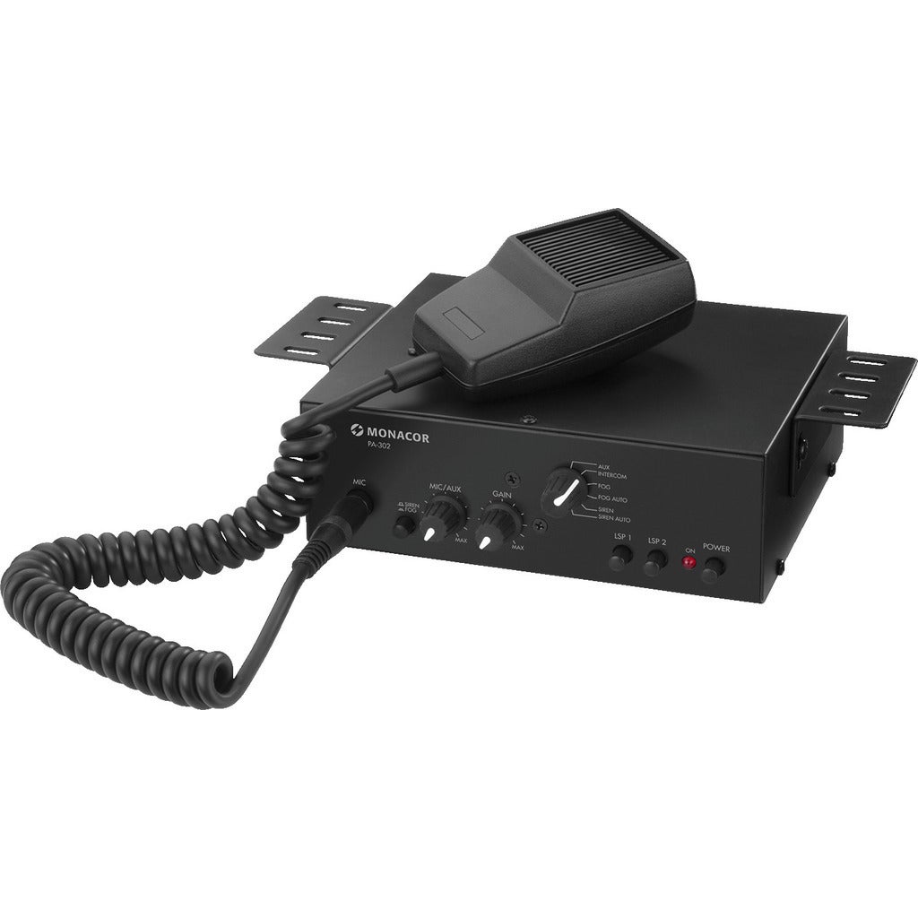 Monacor PA-302 mono mixing versterker met microfoon 14W