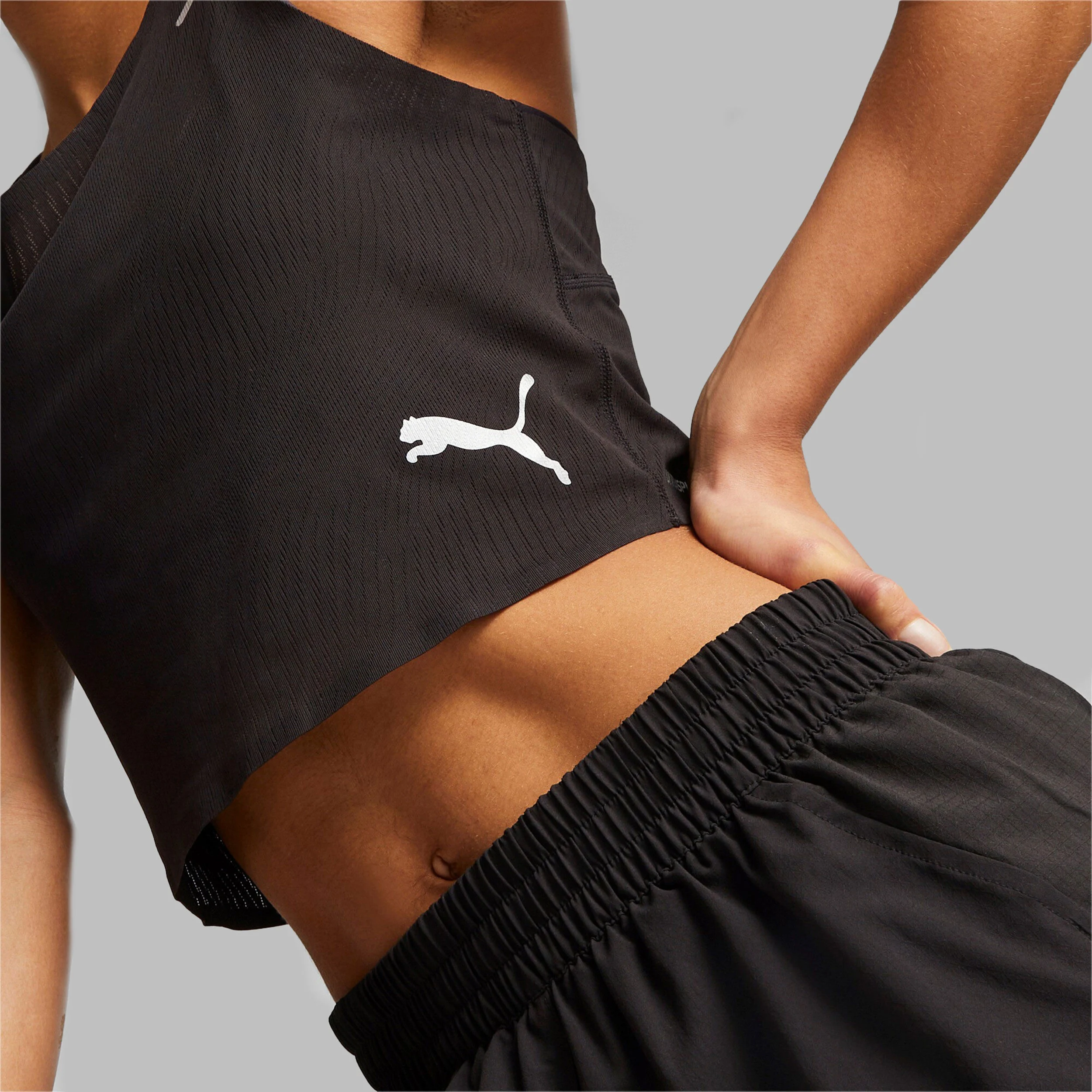 Puma Run Ultraspun Crop Débardeur Tank Top Femmes - Noir