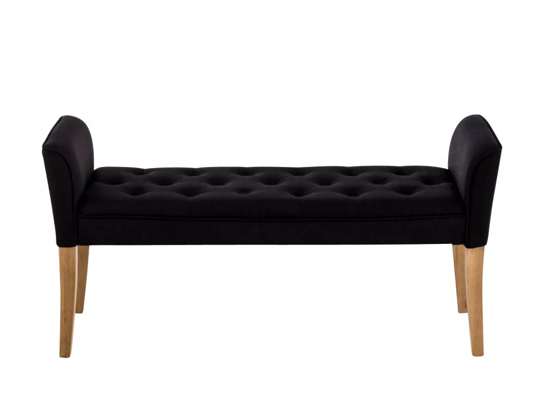 Banc banquette capitonné en bois marron 133 x 43 x 64 cm BAN10010