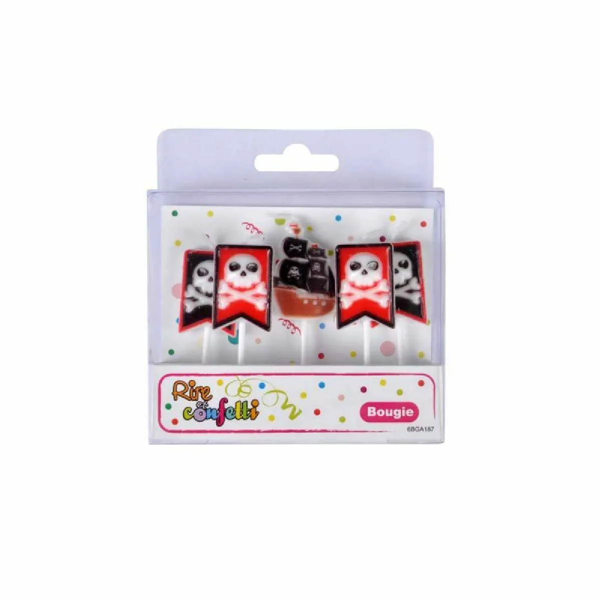 Paris Prix Lot de 5 Bougies d'Anniversaire Pirates - Multicolore