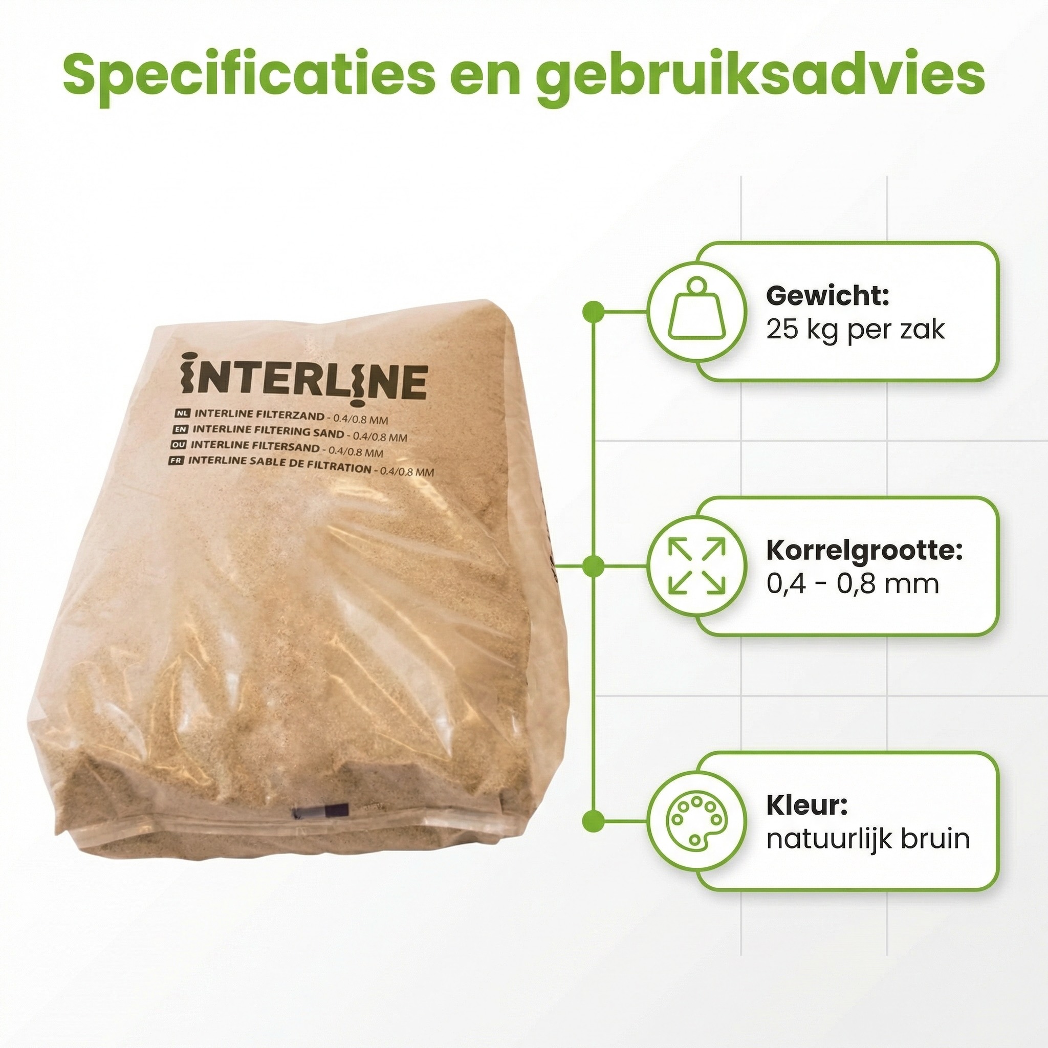 Interline 0.4/0.8mm filterzand - 25 kg