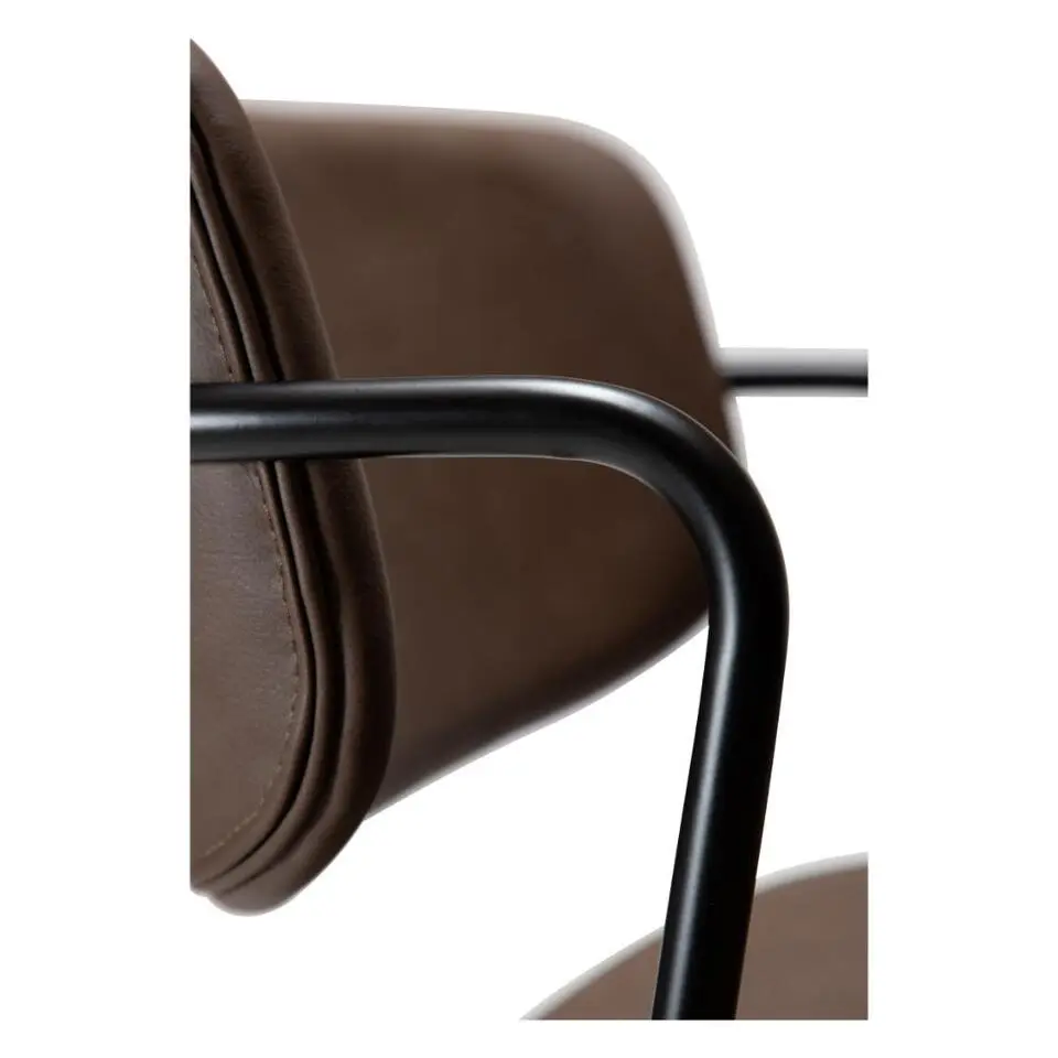 Hioshop Zed Dan-Form counterstoel met armleuningen PU-kunstleer bruin