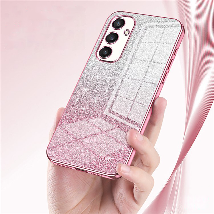 Samsung Galaxy S25 Gummi Case Schutzhülle im Glitzer Design - Schwarz / Silber