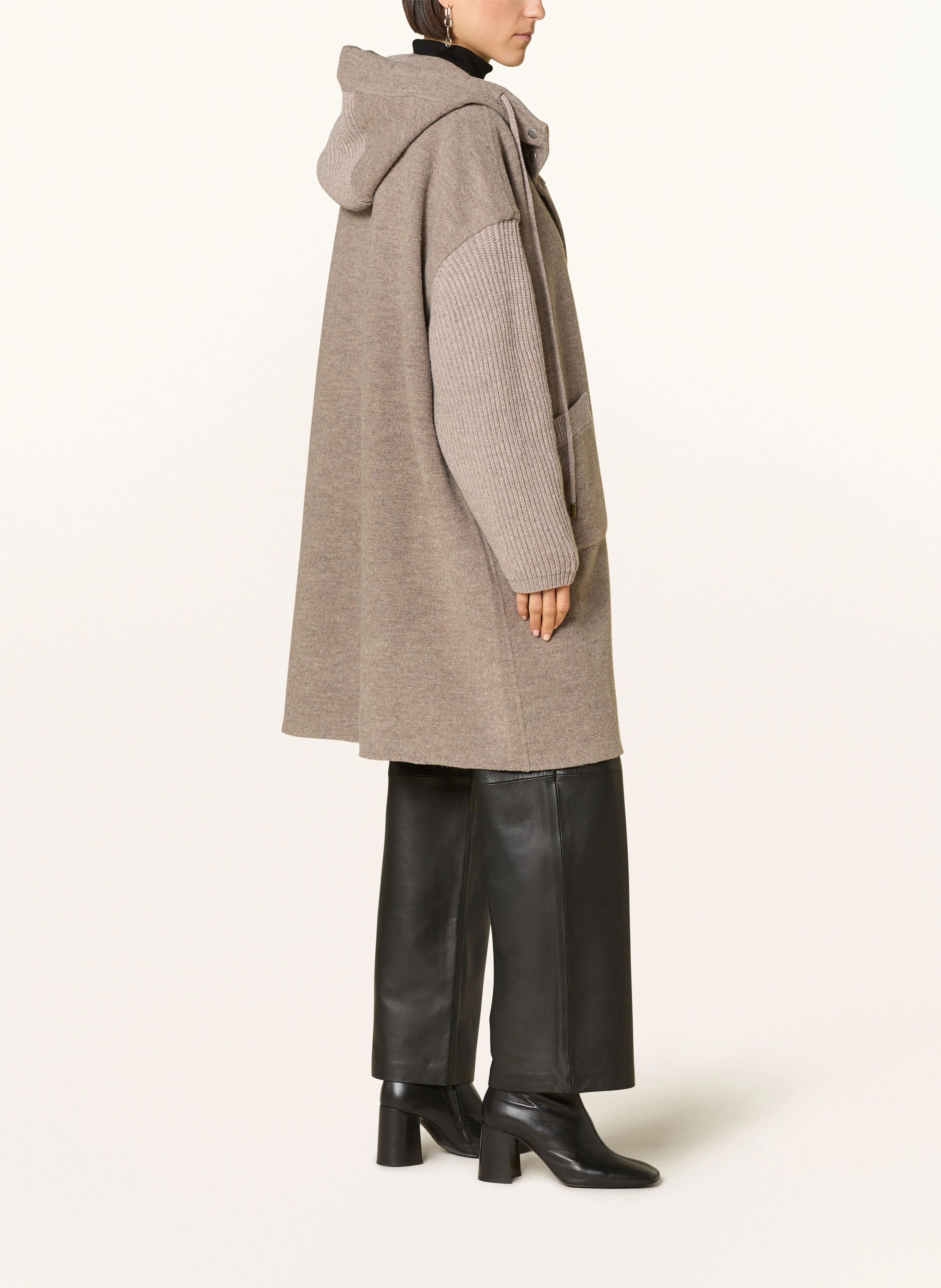 Grace Oversized-Mantel im Materialmix