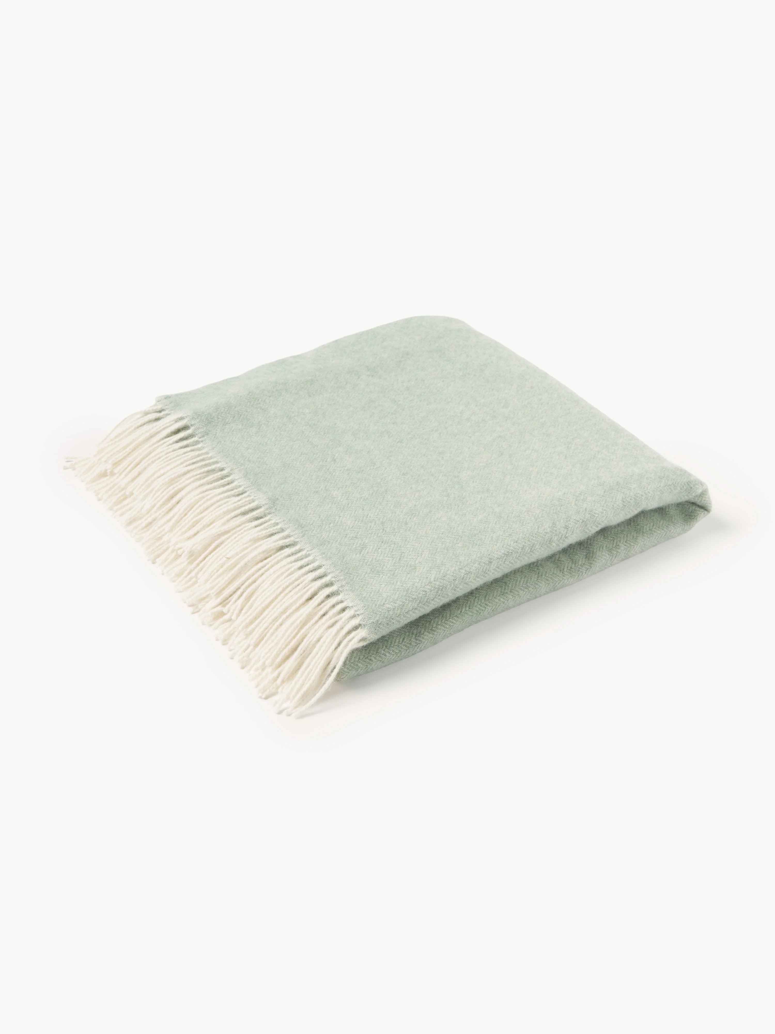 Wollen plaid Tyrol met zigzagpatroon en franjes