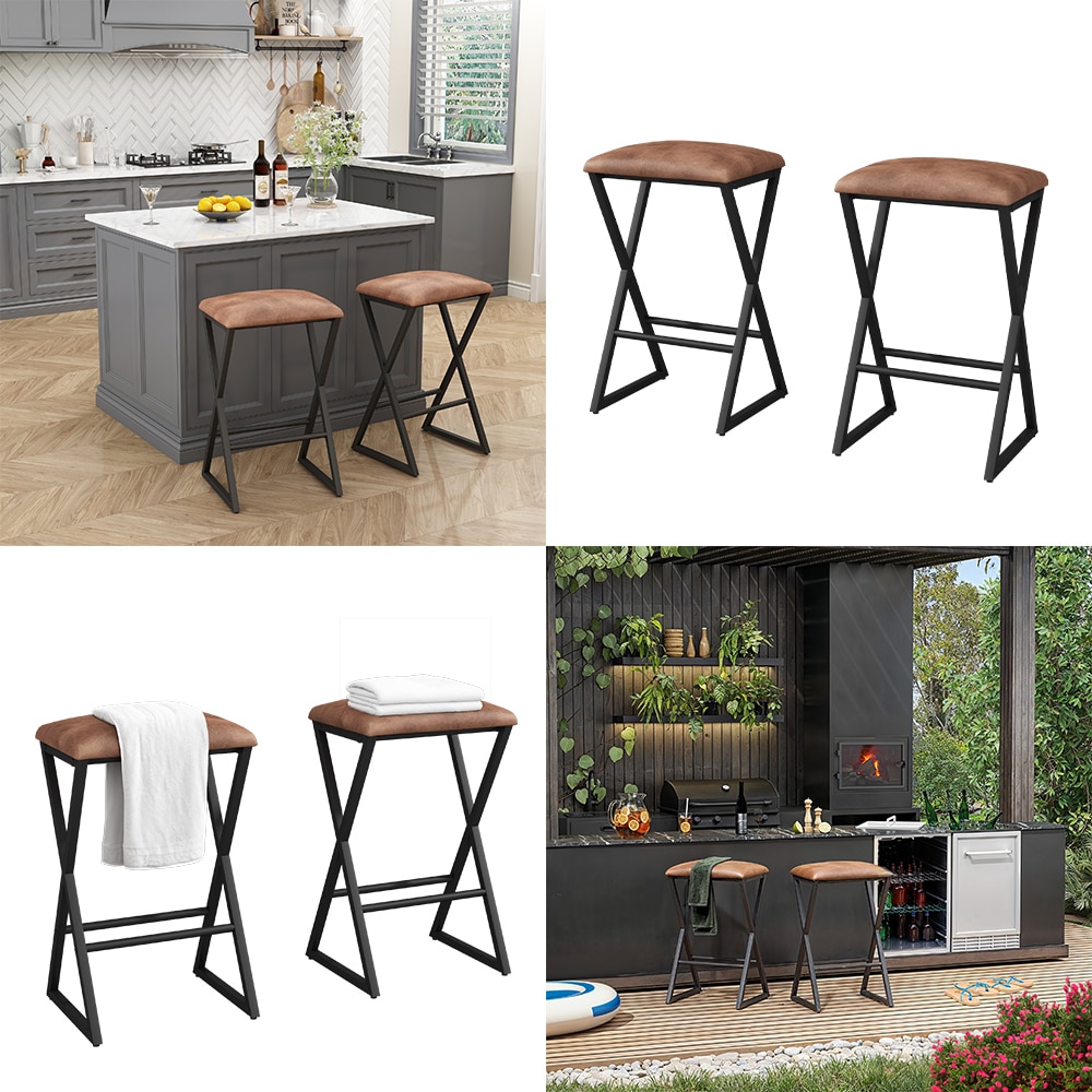 Vicco Barhocker-Set Vault Braun 30 x 40 cm 2 Teile