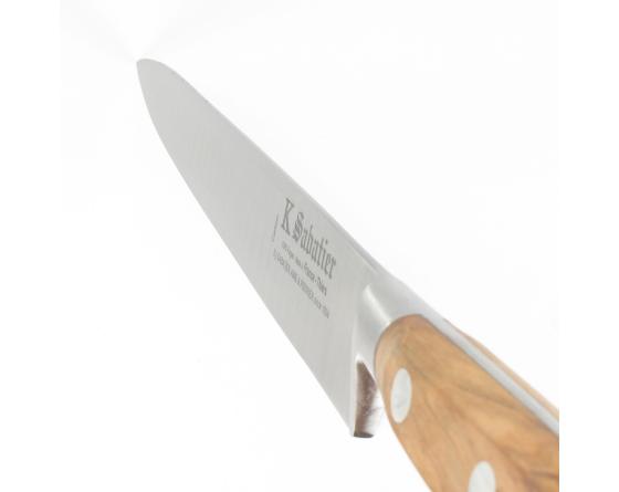 Tranchelard 25 cm- Acier Carbone - Manche Olivier Couteaux de cuisine professionnel