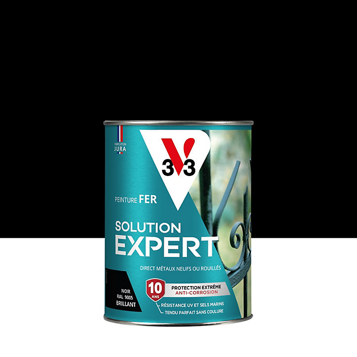 Peinture extérieure fer Solution expert noir brillant V33 250ml
