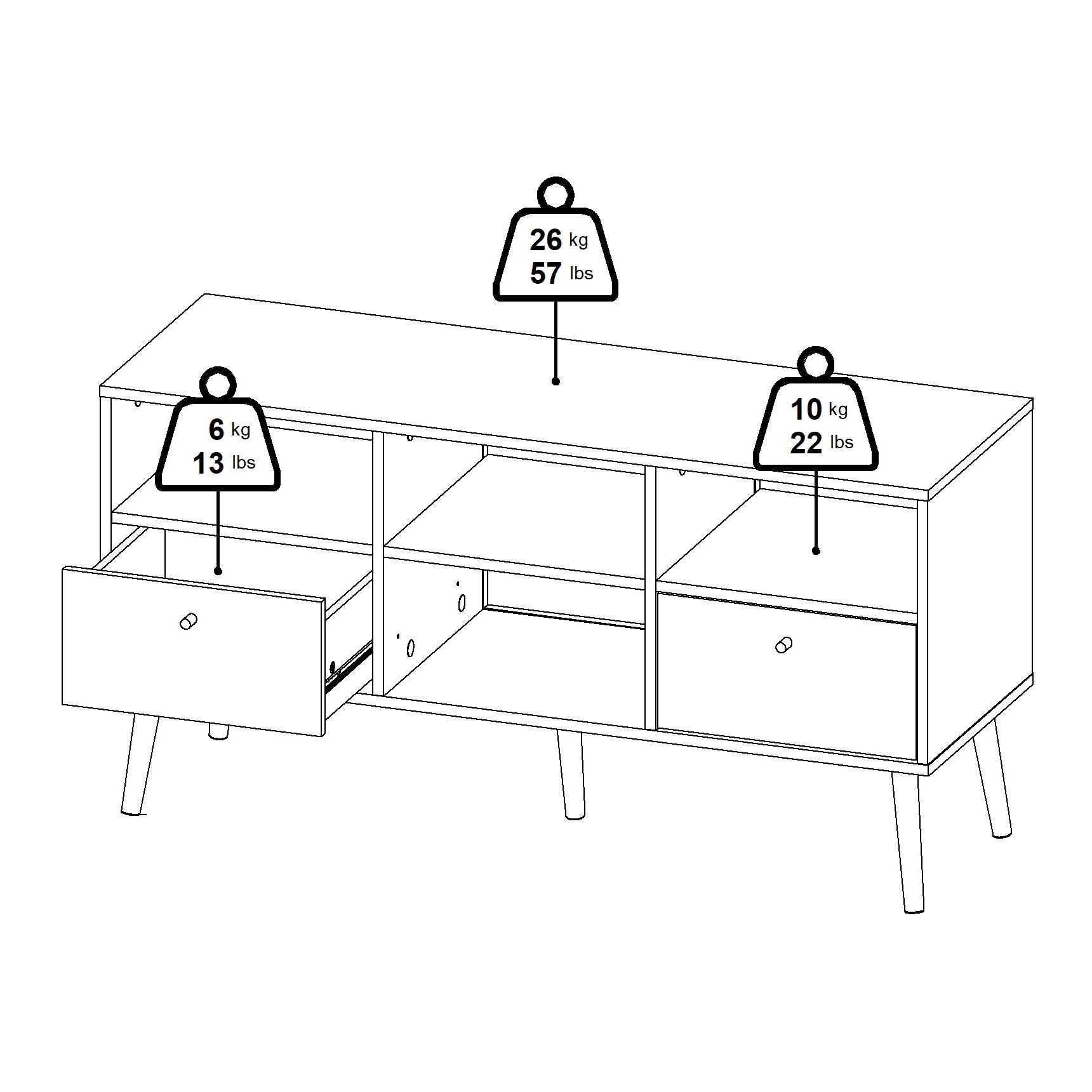 by fonQ basic Billy Tv-meubel - Wit