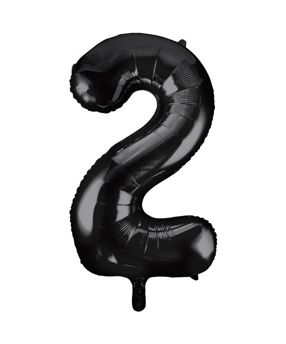 2 Jaar Cijfer Ballon Zwart Leeg 86cm