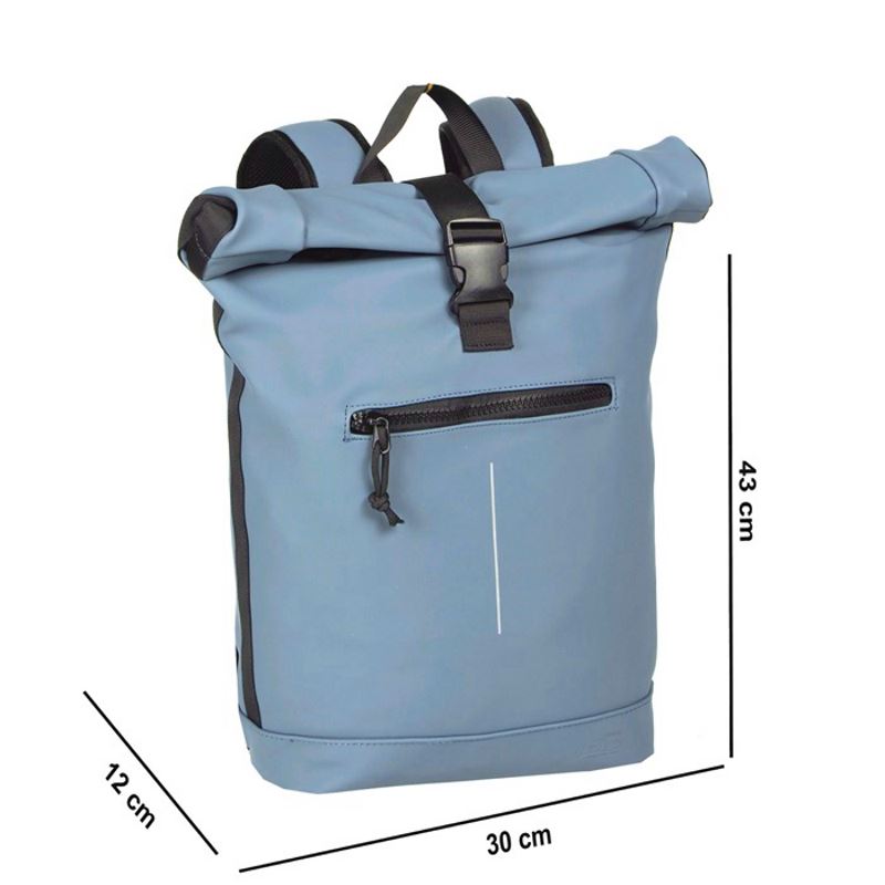 New Rebels Mart Waterproof Rolltop Rugzak Laptopvak 15,6'' Petrol