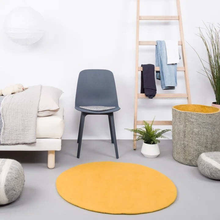 myfelt - Klara Filzteppich Ø 120 cm, senfgelb