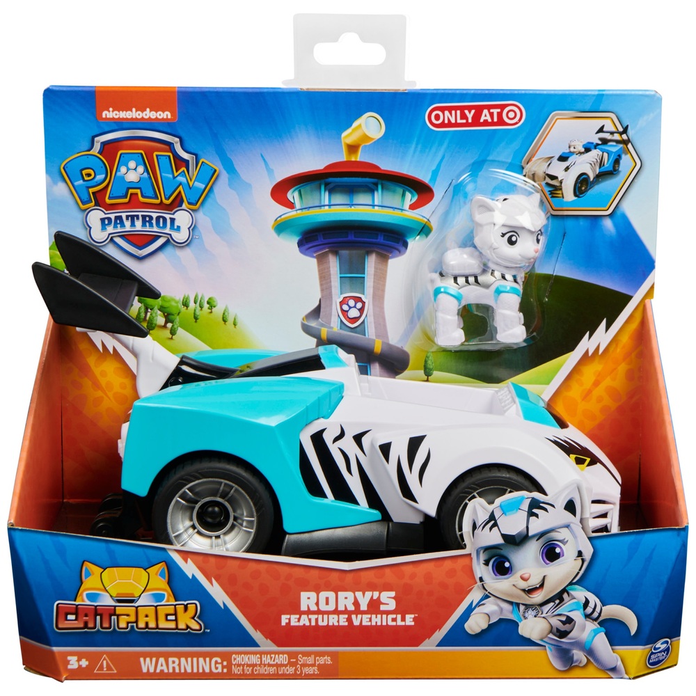 PAW Patrol, Katzenrudel, Rorys verwandelbares Spielzeugauto mit Sammelfigur