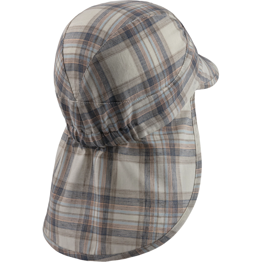 Sterntaler Schirmmütze mit Nackenschutz Karo beige