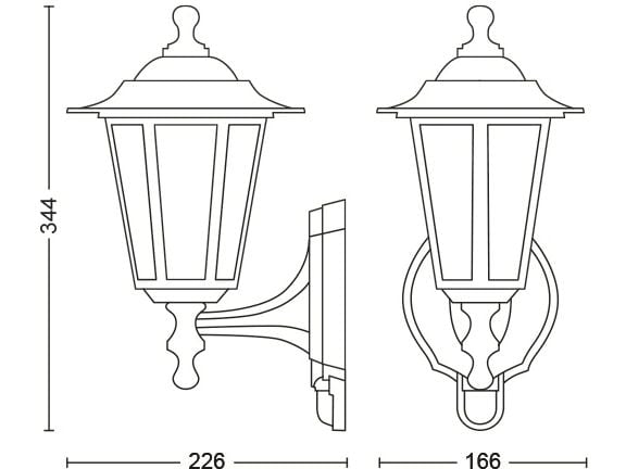 Philips Wandleuchte Peking, E27, 60 W, Schwarz Wandleuchte für den Aussenbereich