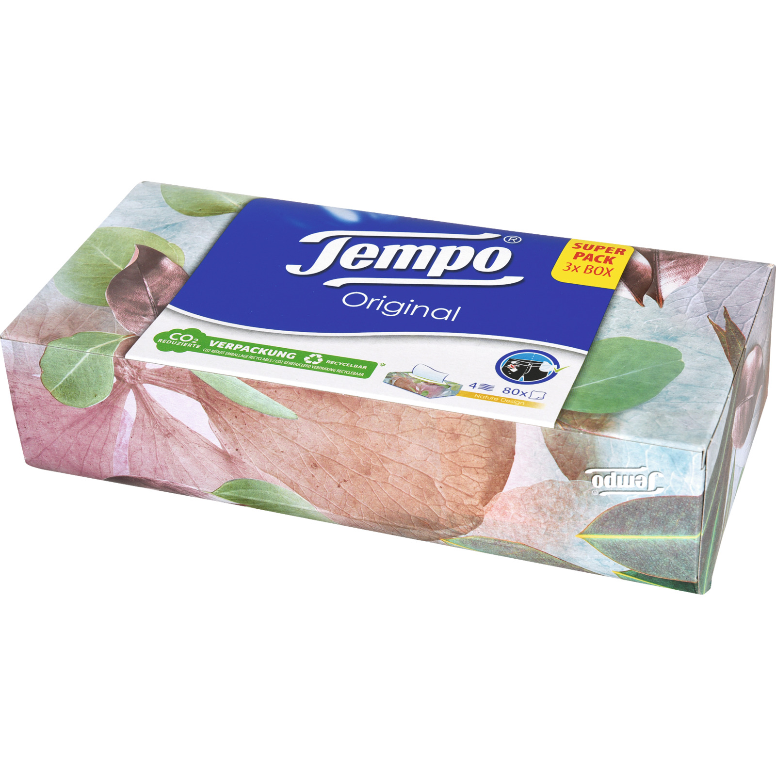 Tempo Taschentücher Box Trio 3 x 80 Tücher