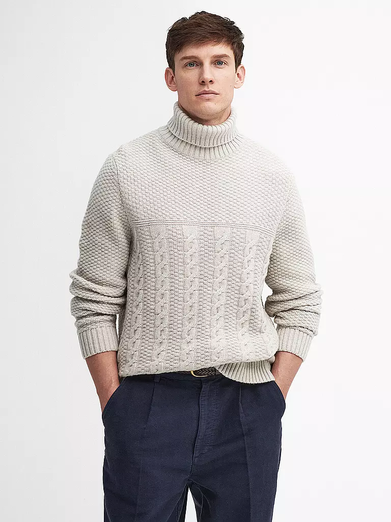BARBOUR Rollkragenpullover DALESIDE creme