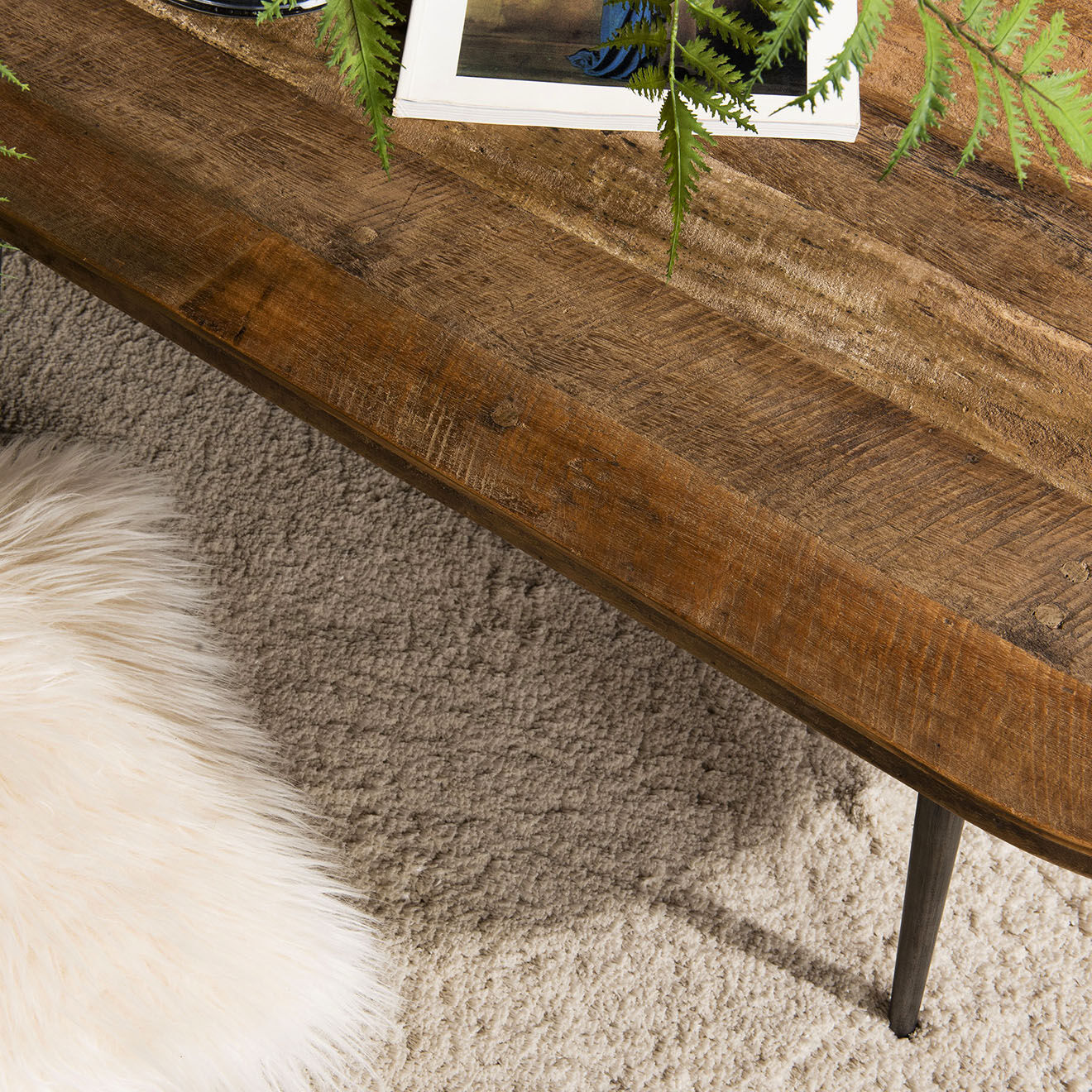 Macabane Table basse ovale Sixtine teck - 120x50x35 cm