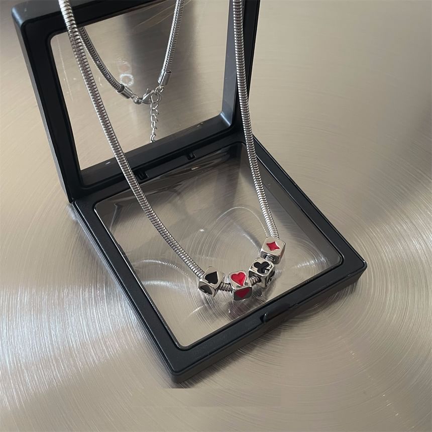 Lilafey - Kubus Hanger Choker van Roestvrij Staal