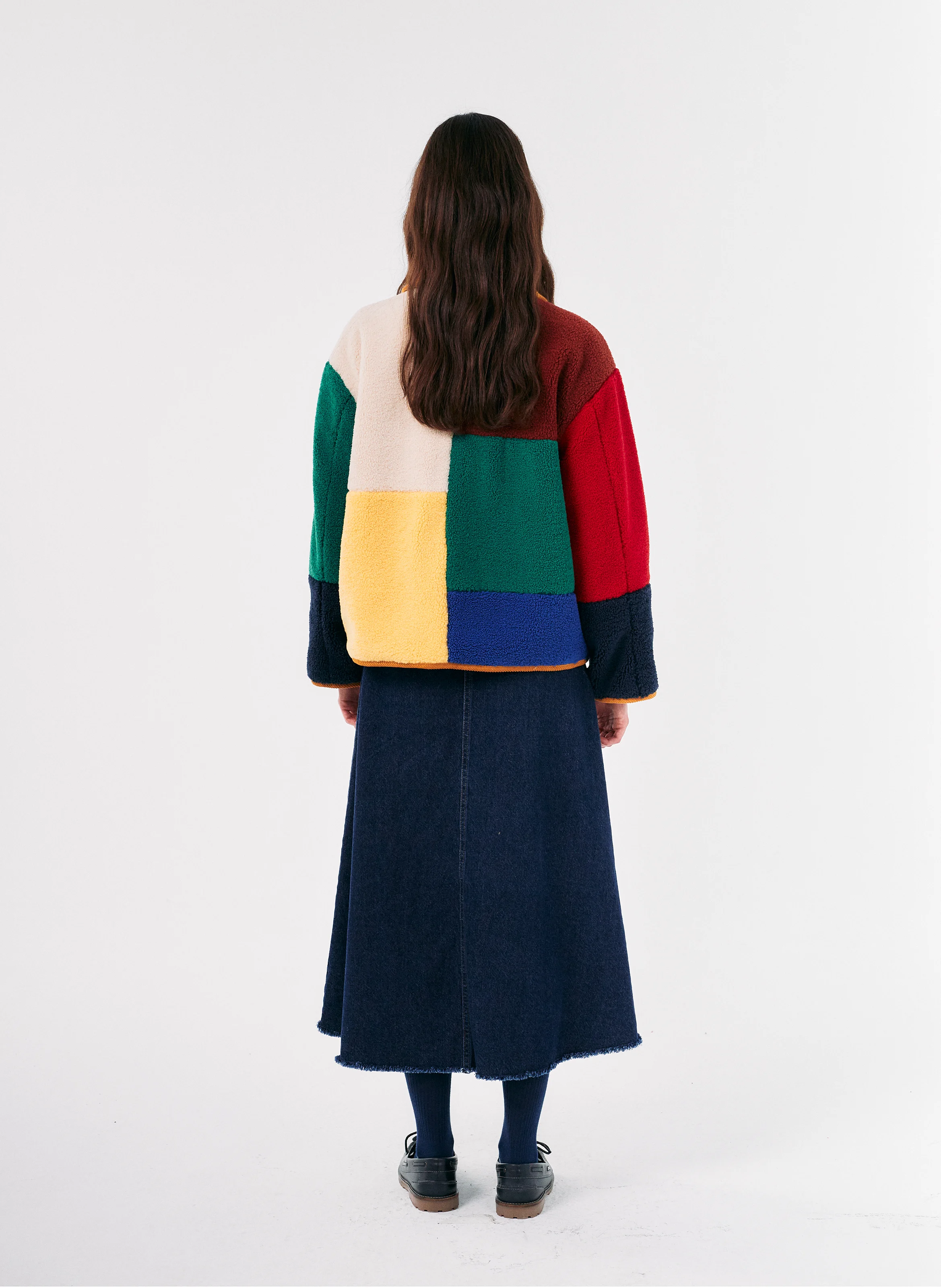 Veste col classique en sherpa | Multicolore