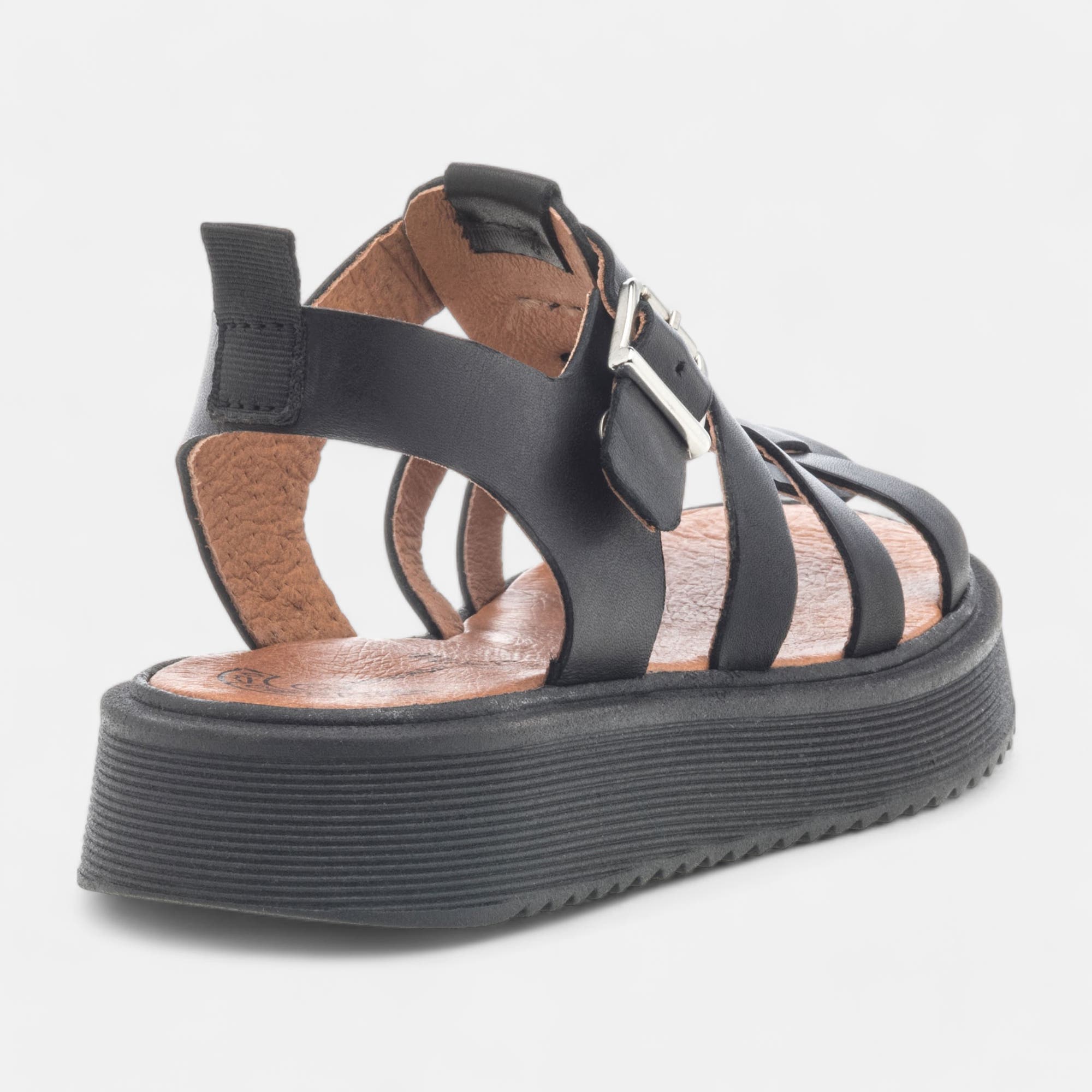 Sandales Fille en cuir noir