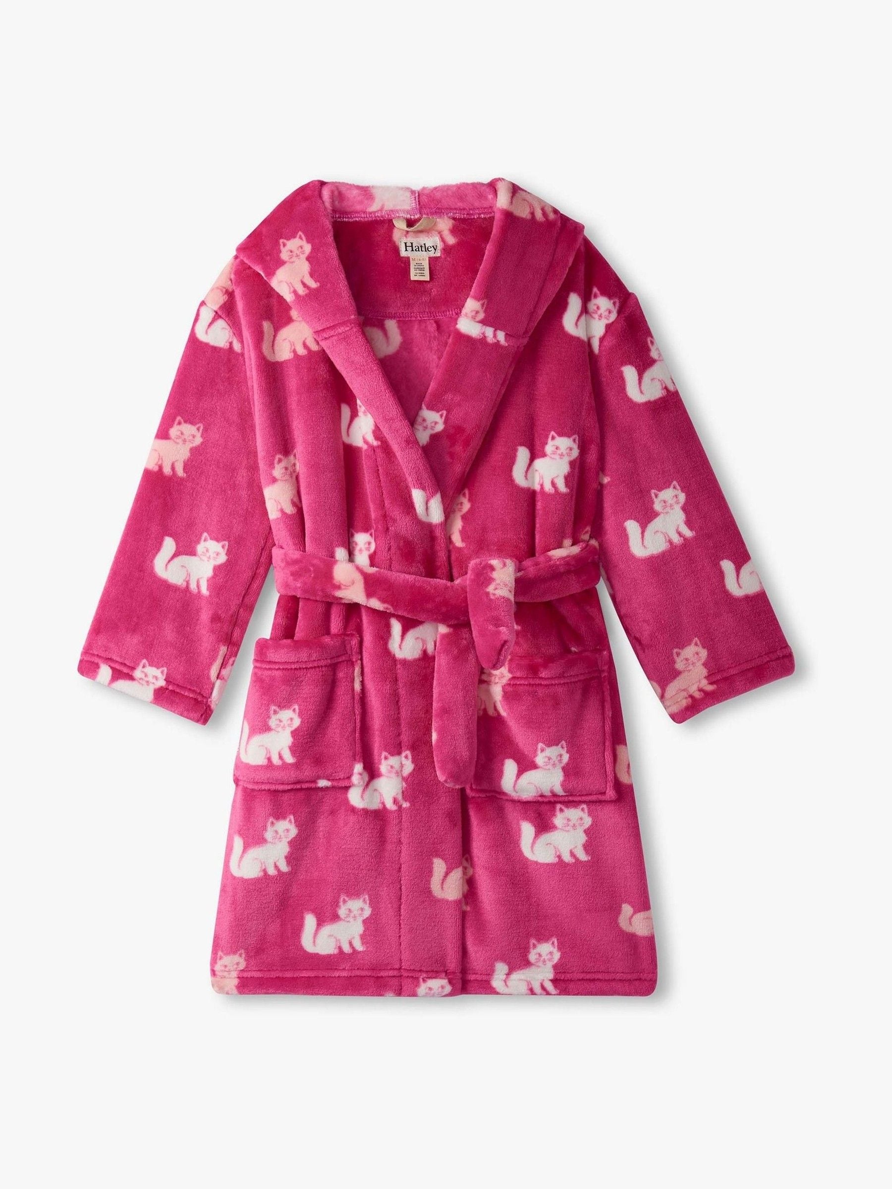 Hatley Pink Little Kitties Fuzzy Fleece Dressing Robe