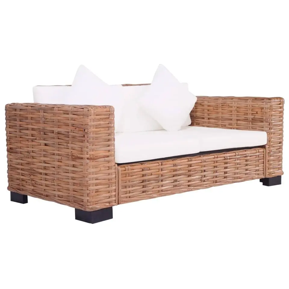 vidaXL - Tuinbank - Wit - Rattan