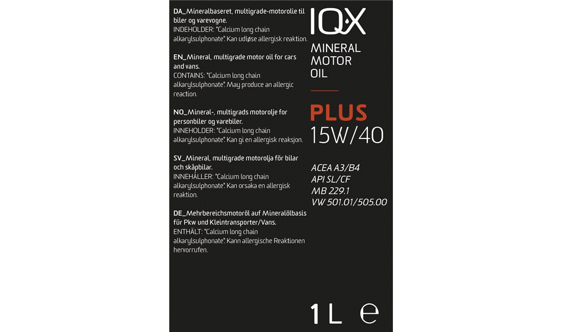 IQ-X PLUS 15W/40 motorolie, 1 liter