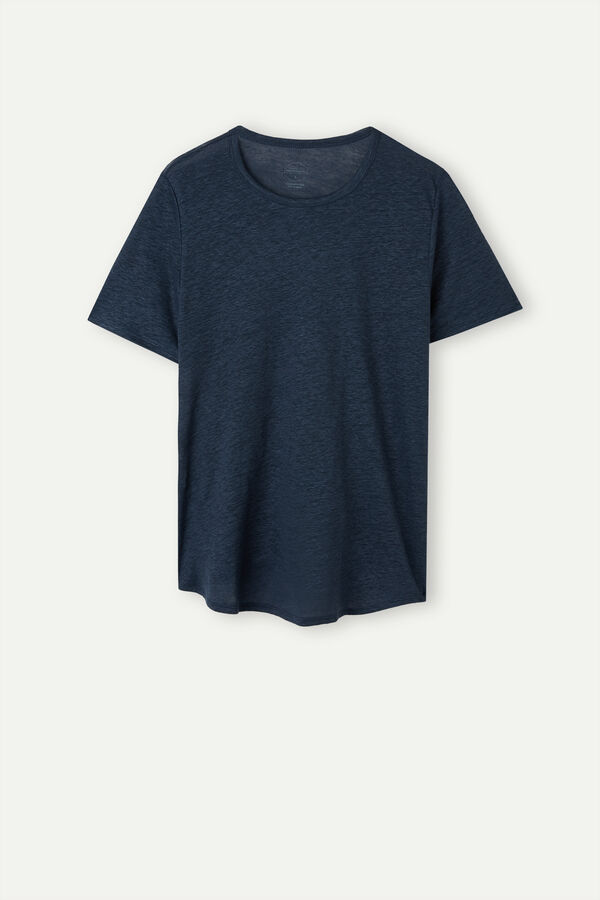 Camiseta de linho de manga curta