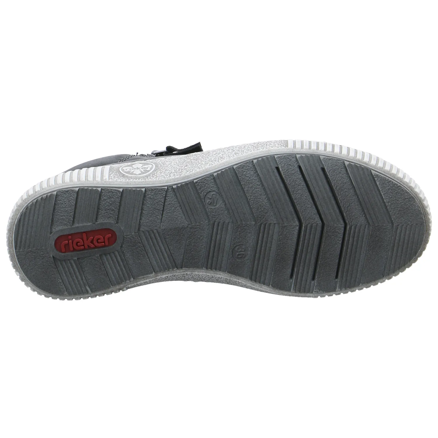 RIEKER Mid Cut Sneaker Grau Lederimitat  mit Wechselfussbett