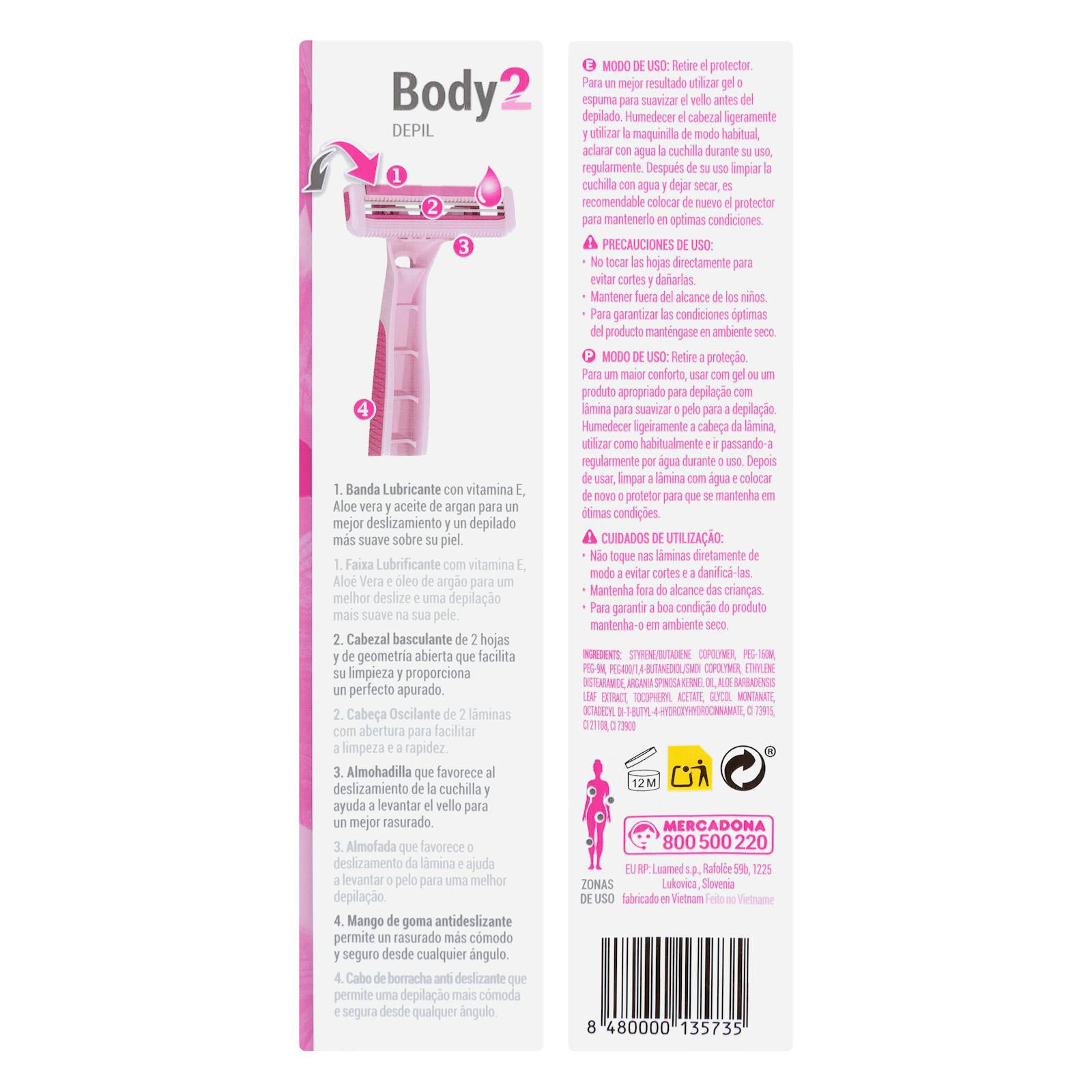 Rasoirs d'épilation jetables à 2 lames Deliplus Body