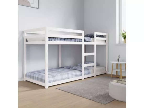 Lit superposé Blanc 80x200 cm Bois de pin massif