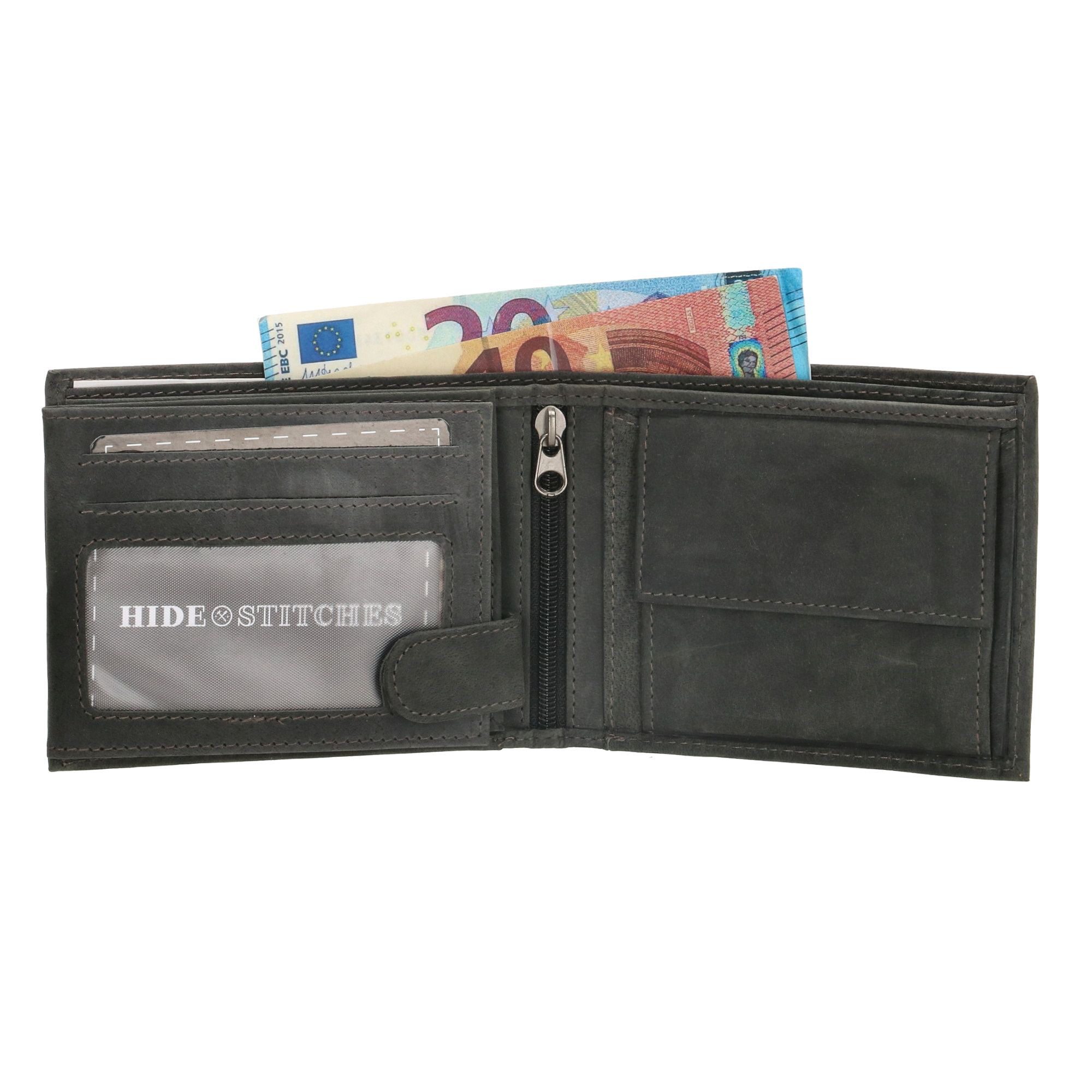Hide & Stitches Idaho Portemonnee Billfold Zwart