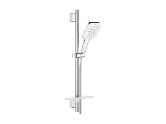 Pommeau de douche GROHE Quickfix Vitalio Smartactive 130 3 jets avec barre et tablette + nettoyant GrohClean
