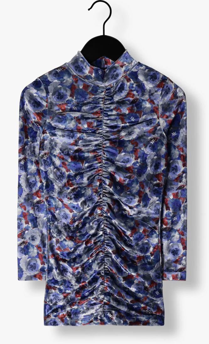 NIK & NIK paarse nik & nik mini jurk velvet flower dress