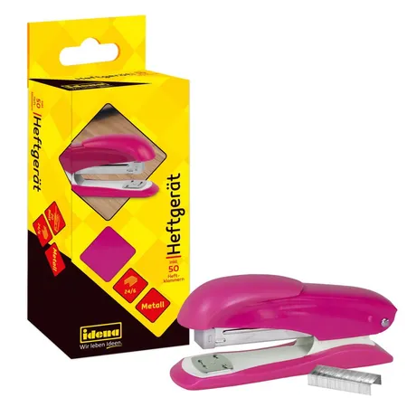 Idena Heftgerät pink für 20 Blatt, 13cm