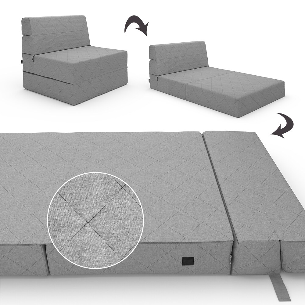 Vicco Sofa Lima Grau 100 cm mit Schlaffunktion