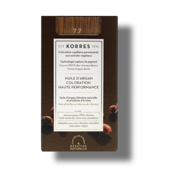 Korres coloration permanente huile d'Argan 7.7 Moka