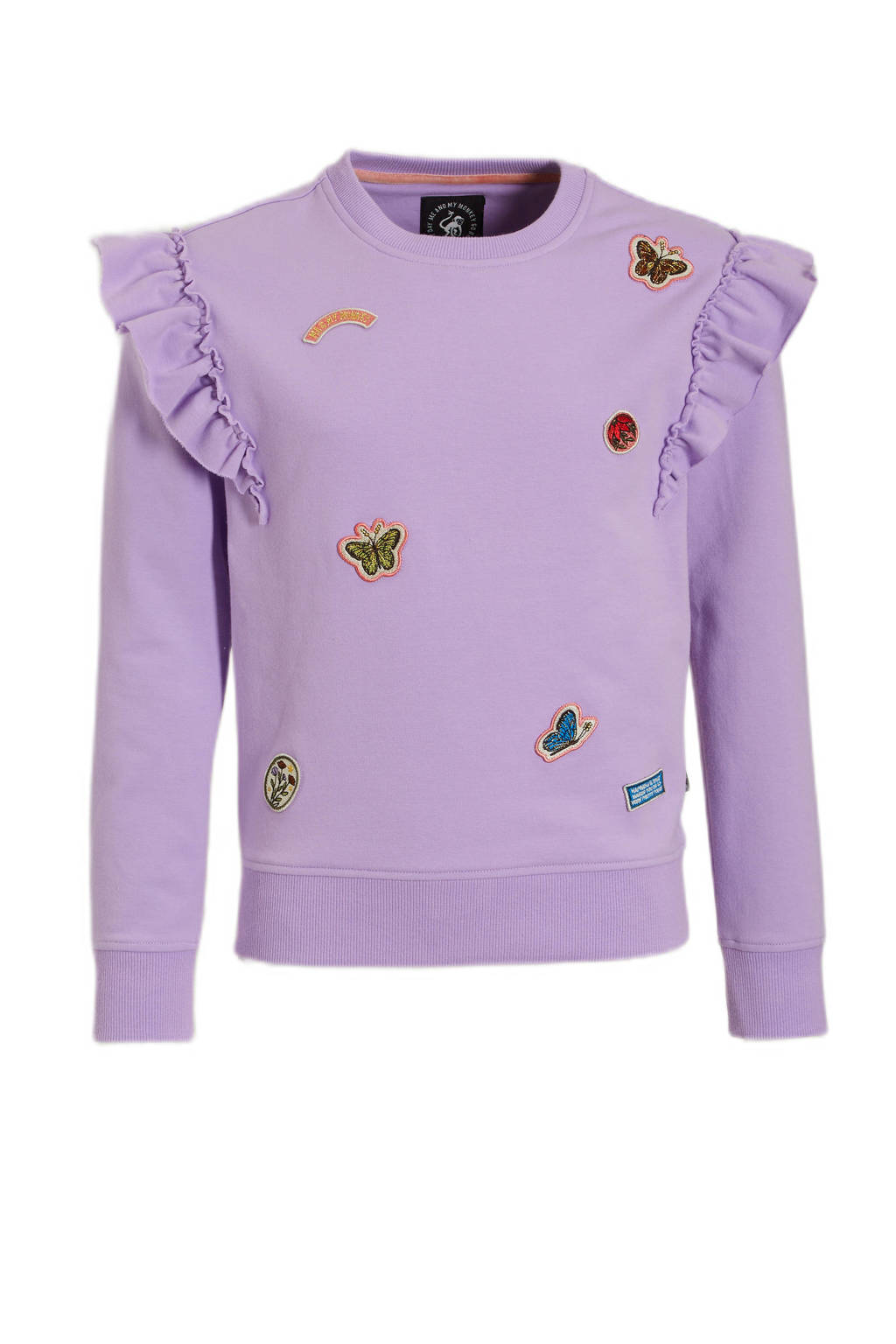 Me & My Monkey sweater Nine met badges lila