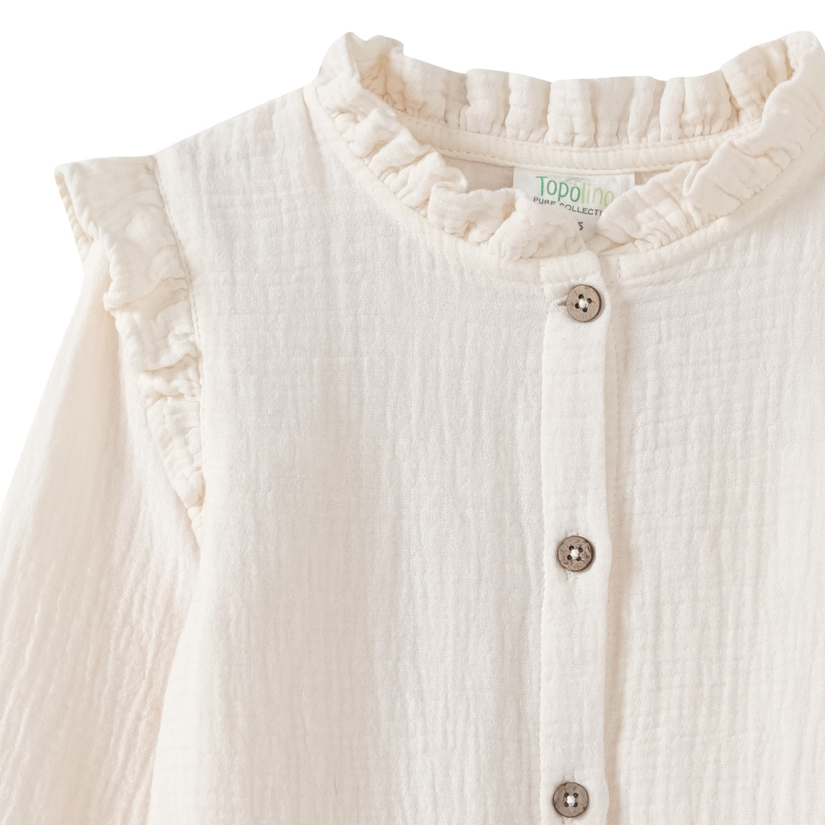 Topolino Pure Collection Mädchen Musselin-Bluse mit Rüschen cremeweiss