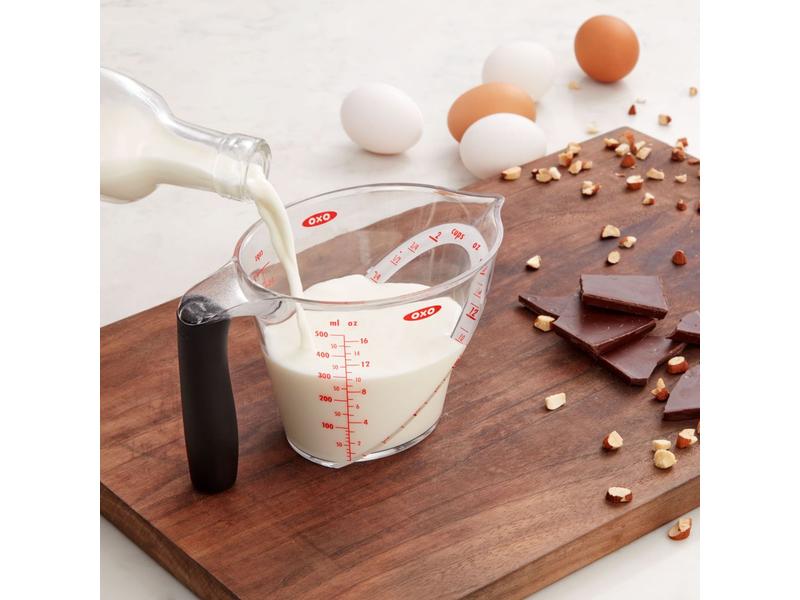 Oxo Good Grips Messbecher 2.5 dl, Schwarz/Transparent Kanne zur Flüssigkeitsmessung