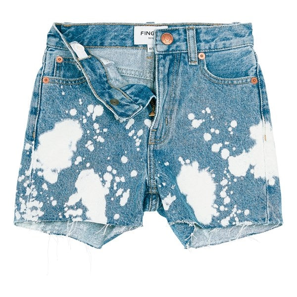 Køb Finger In The Nose Cherryl Bleached Blue White Spots Højtaljede Shorts